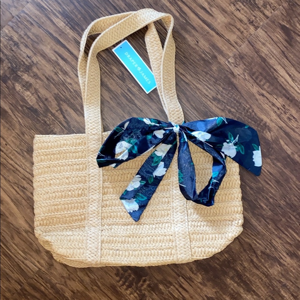 Draper James Straw Bag w/ Scarf NWT